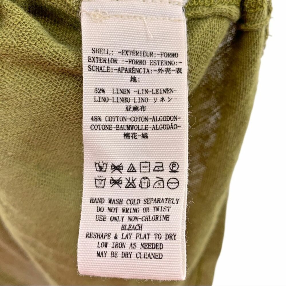 Free People green linen blend swingy tank XS New - Picture 5 of 6